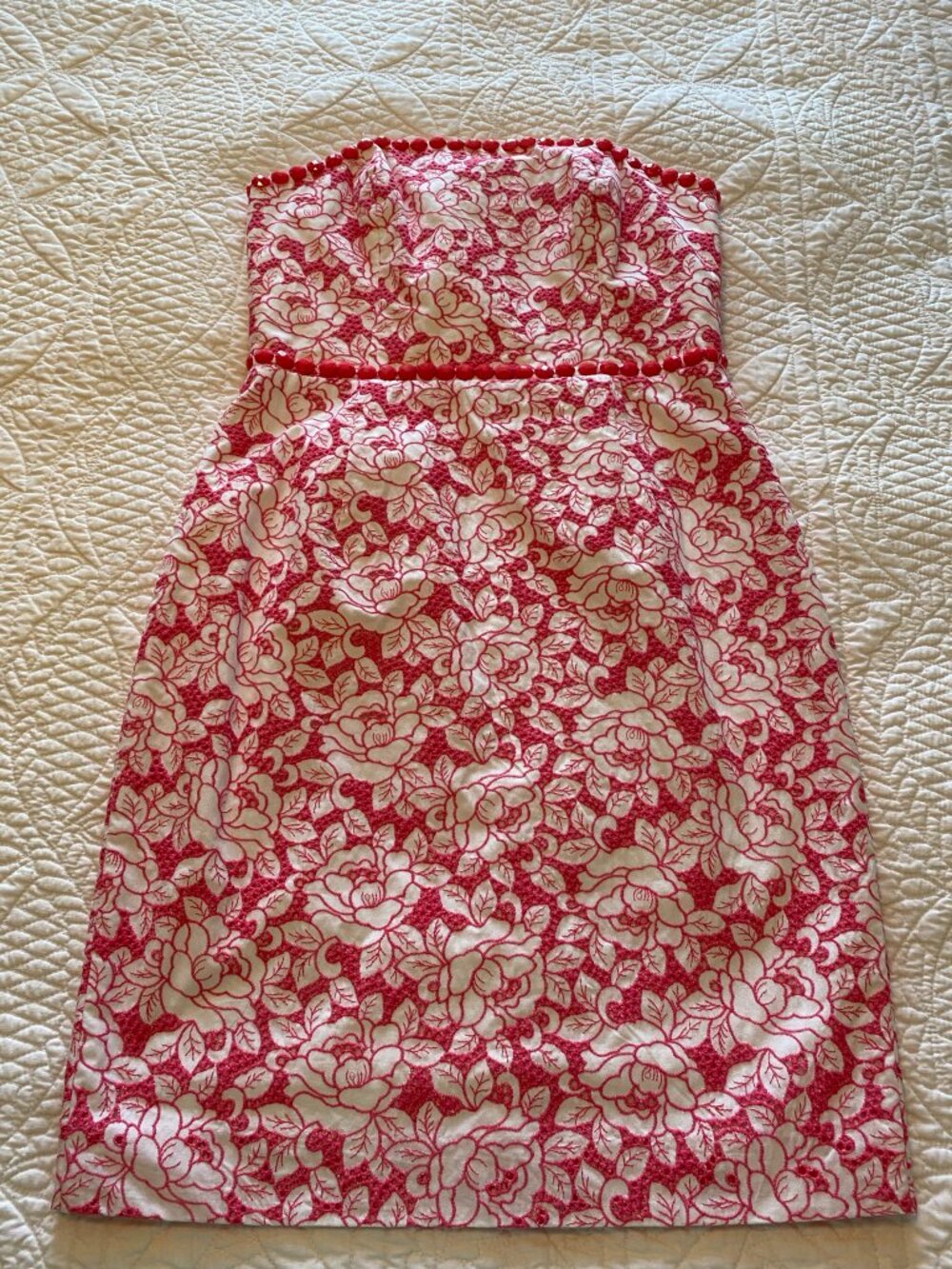 Pink & White Strapless Lilly Pulitzer dress